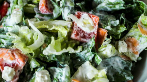Green Salad with Healthy Yogurt Dressing