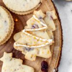 Cranberry cookies drizzled with white chocolate.