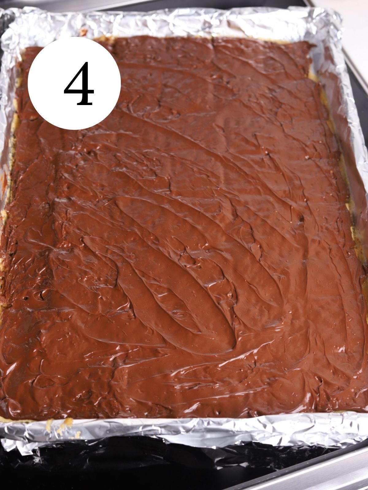Melted chocolate spread over saltines in a baking sheet for christmas crack.